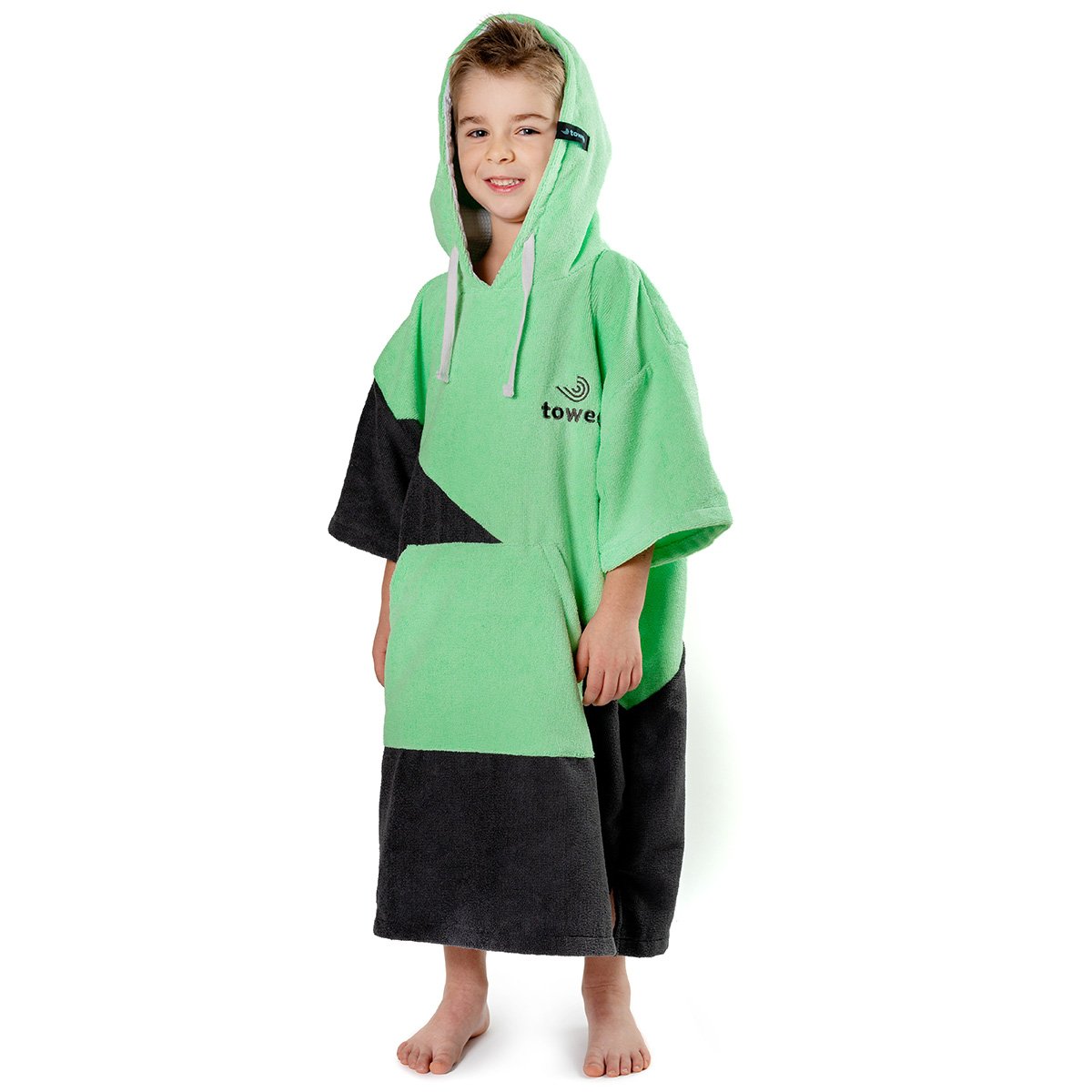 Kinder Surf Poncho Double Green, 60 x 80 cm