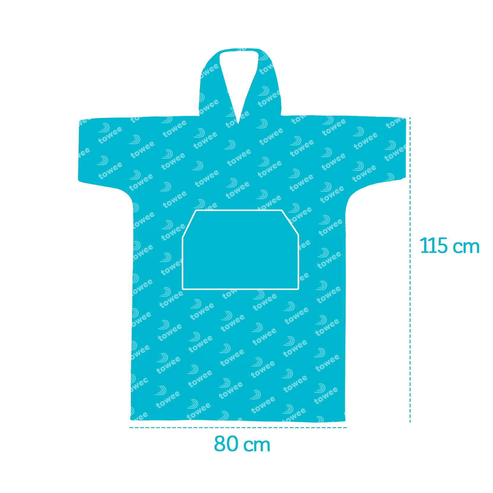 Surf Poncho Totee Blue, 80 x 115 cm