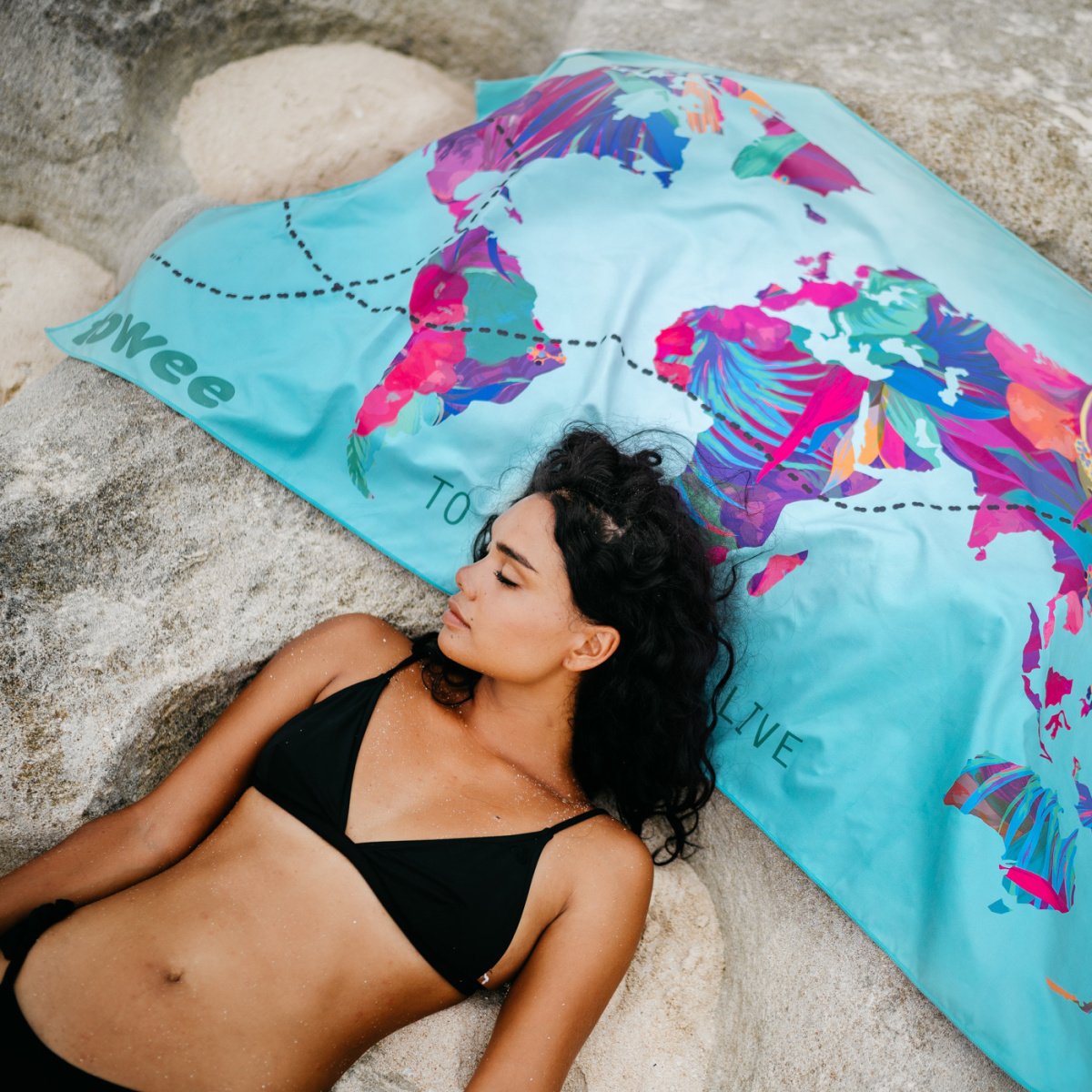 Schnell -drying -Handtuch reisen Sie die Welt