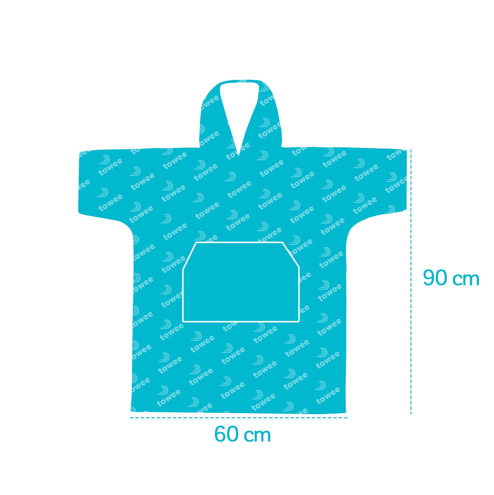 Teenager Surf Poncho Double Green, 60 x 90 cm